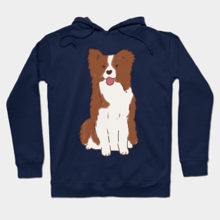 Brown border collie illustration Hoodie